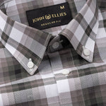 Gogh Brown Check Button Down Cotton Shirt - John Ellies