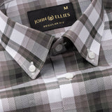Gogh Brown Check Button Down Cotton Shirt - John Ellies