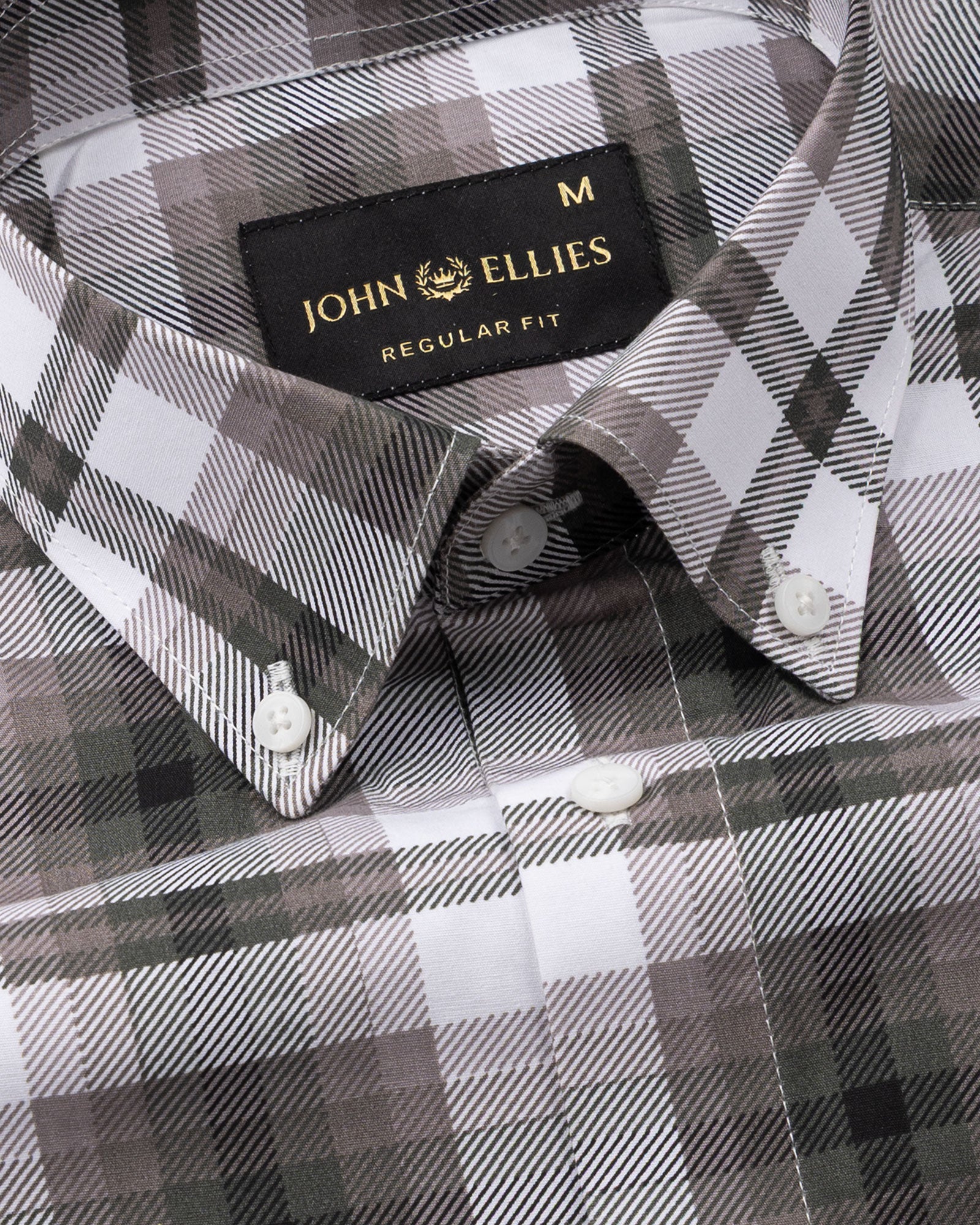 Gogh Brown Check Button Down Cotton Shirt - John Ellies