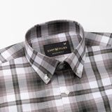 Gogh Brown Check Button Down Cotton Shirt - John Ellies