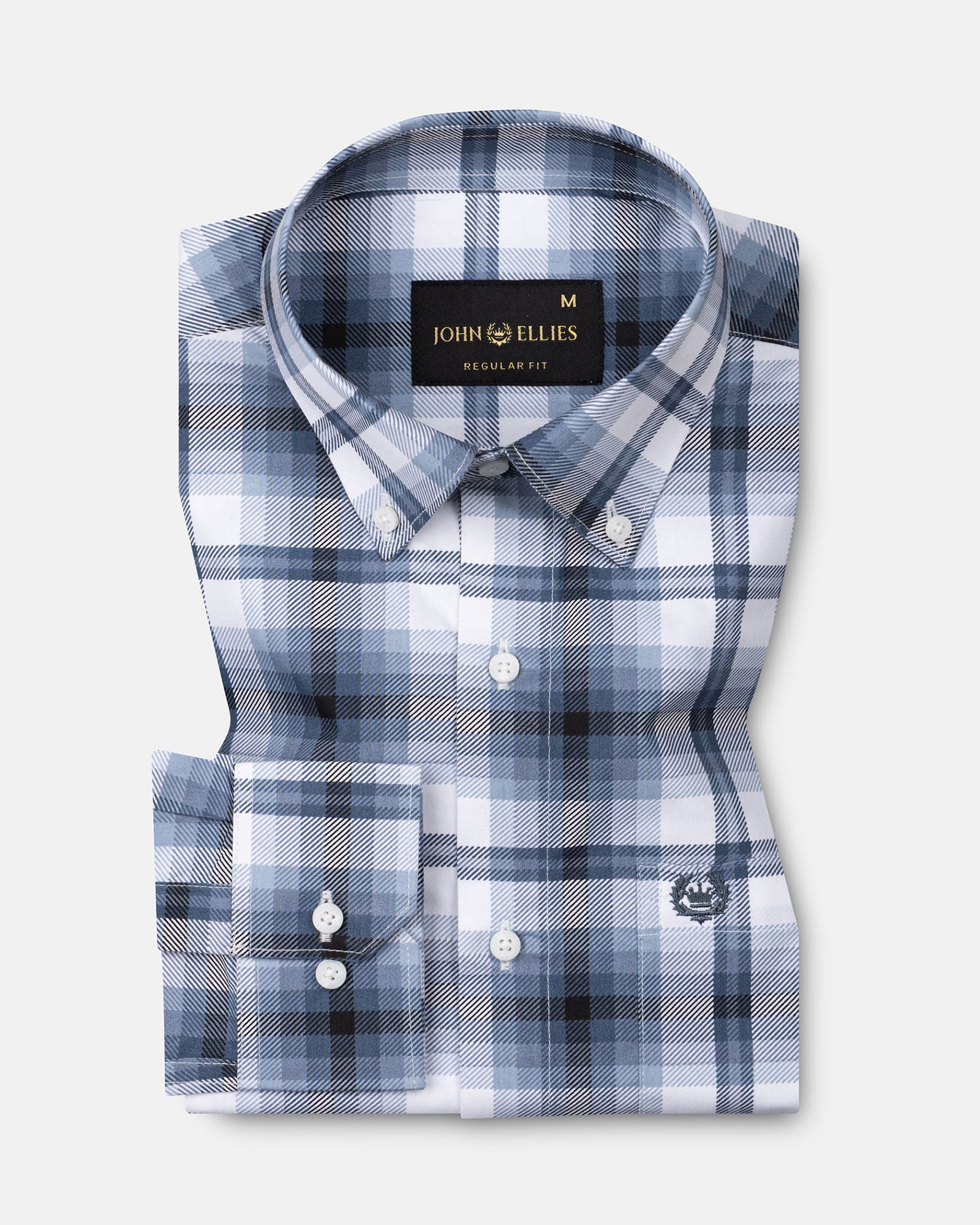 Gogh Grey Check Button Down Cotton Shirt - John Ellies