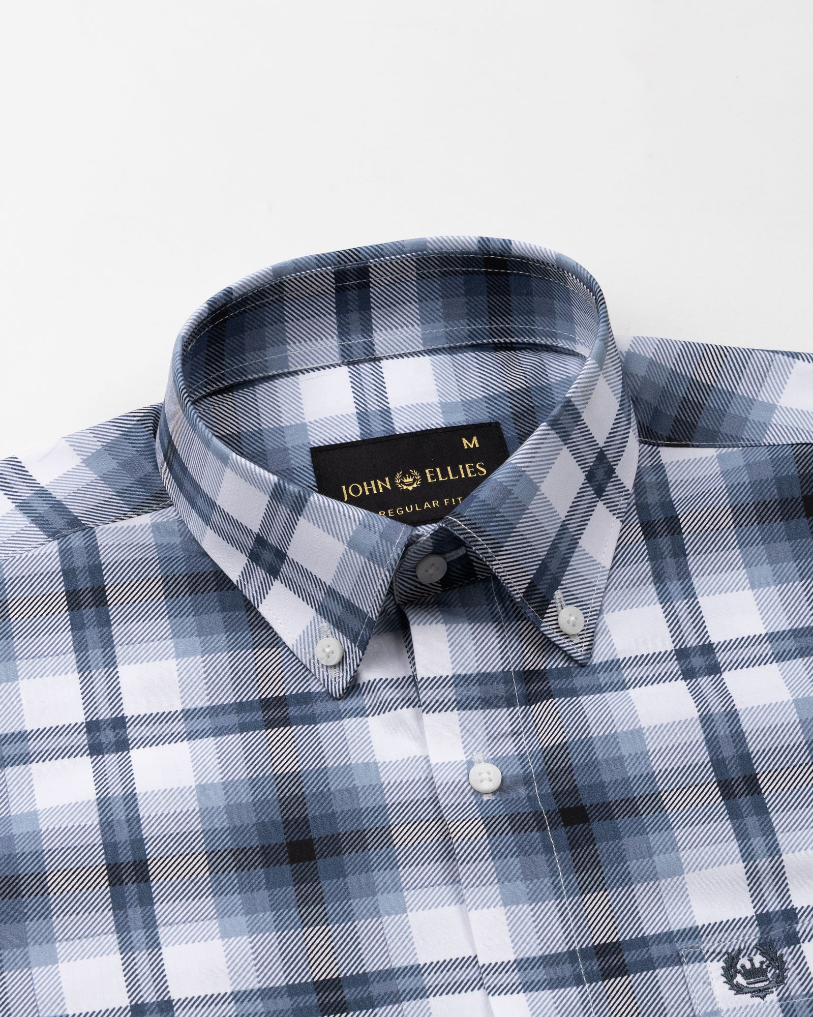 Gogh Grey Check Button Down Cotton Shirt - John Ellies