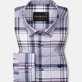 Gogh Purple Check Cotton Shirt - John Ellies