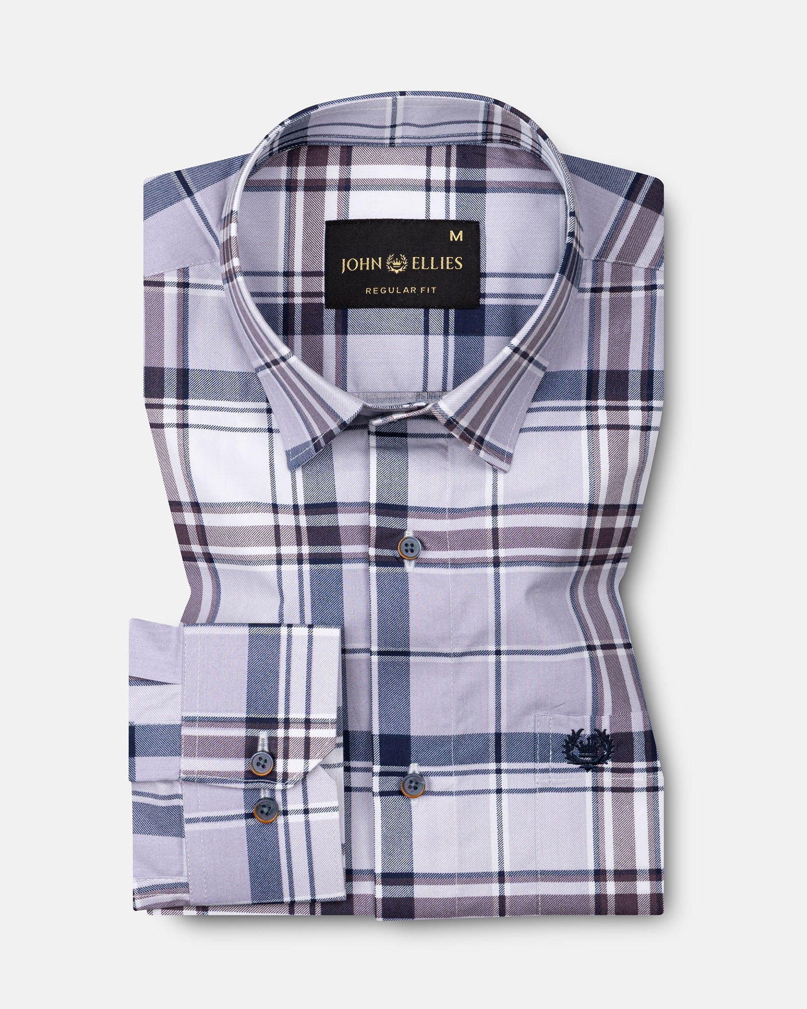 Gogh Purple Check Cotton Shirt - John Ellies