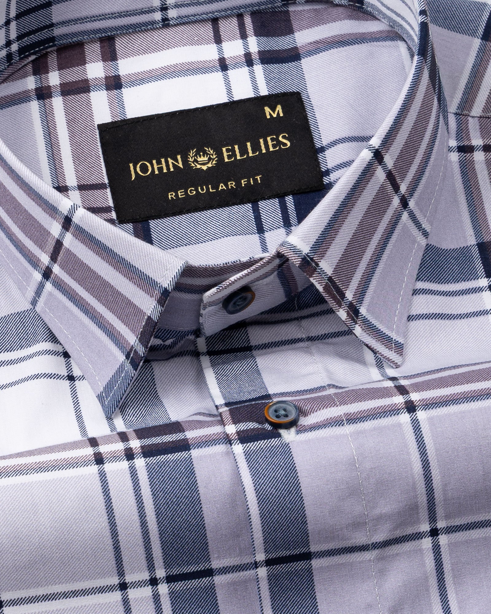 Gogh Purple Check Cotton Shirt - John Ellies
