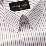 Kalom Brown Stripes Button Down Cotton Shirt - John Ellies