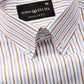 Kalom Brown Stripes Button Down Cotton Shirt - John Ellies