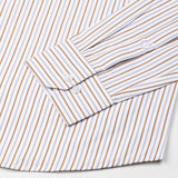 Kalom Brown Stripes Button Down Cotton Shirt - John Ellies