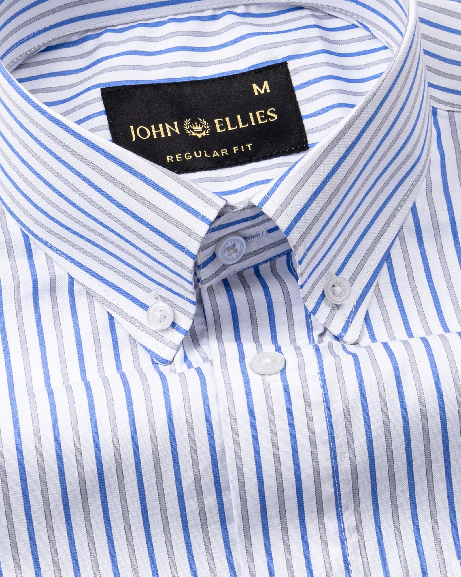 Kalom Blue Stripes Button Down Cotton Shirt - John Ellies