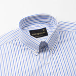 Kalom Blue Stripes Button Down Cotton Shirt - John Ellies