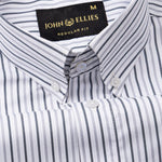 Kalom Grey Stripes Button Down Cotton Shirt - John Ellies