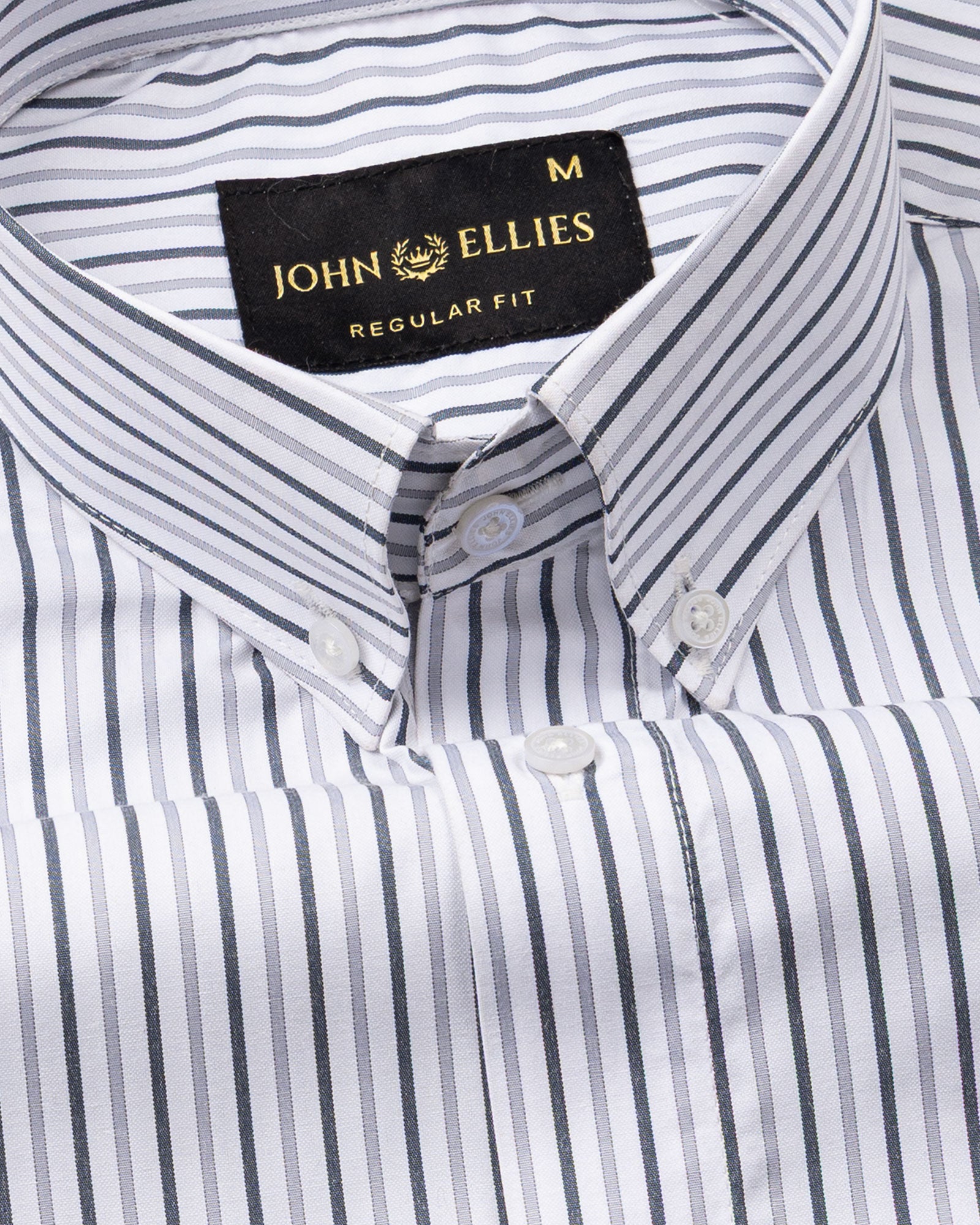 Kalom Grey Stripes Button Down Cotton Shirt - John Ellies