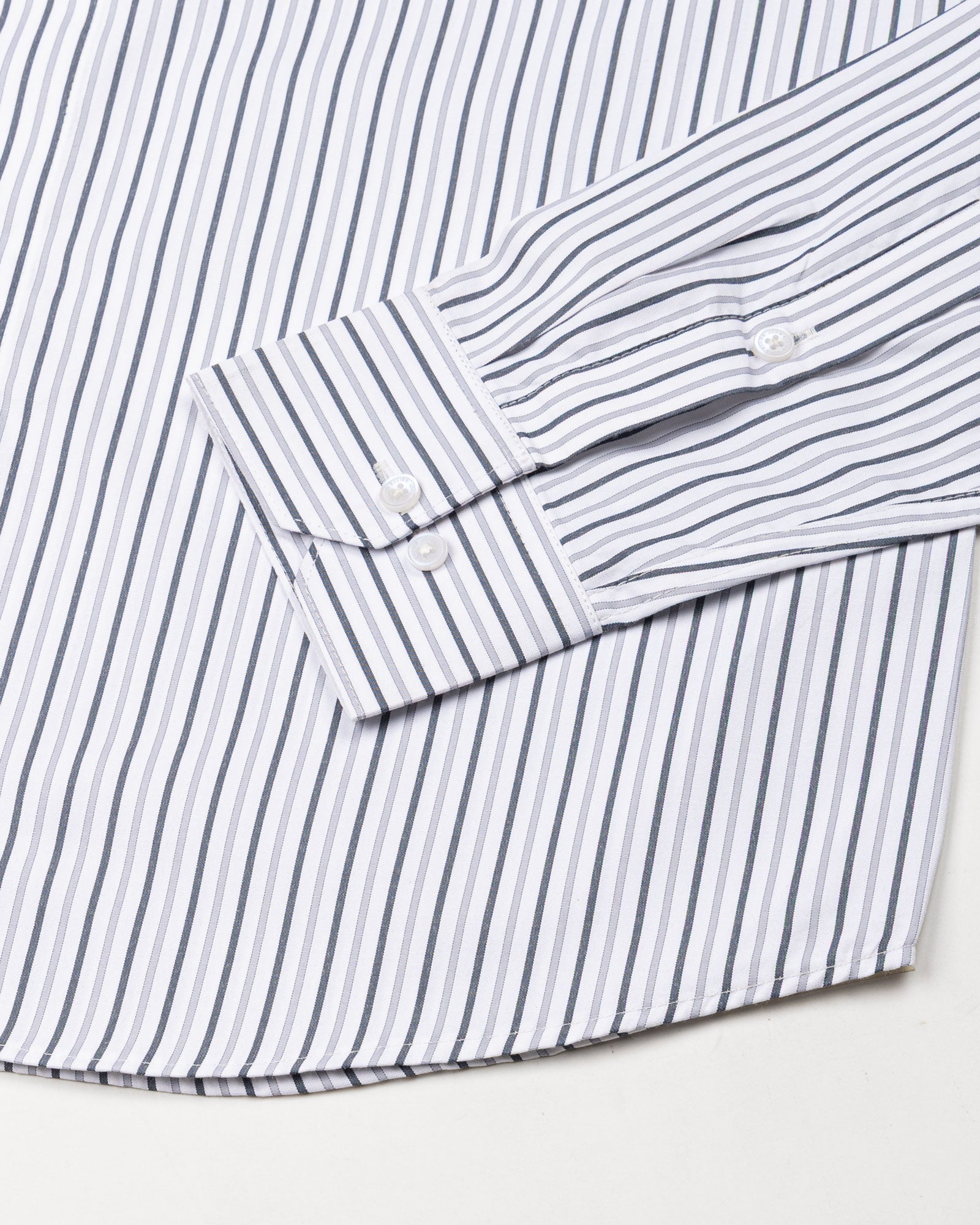 Kalom Grey Stripes Button Down Cotton Shirt - John Ellies