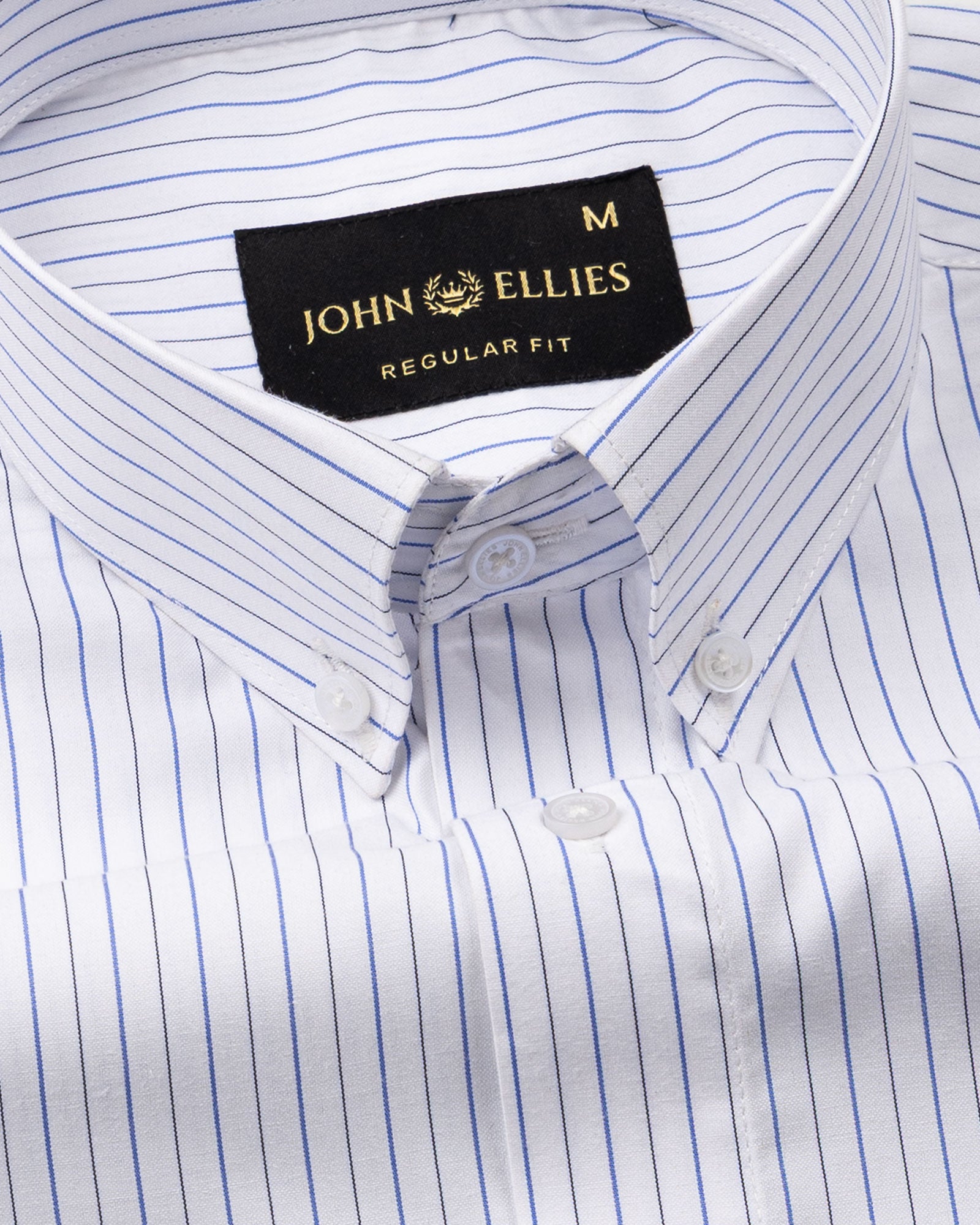 Quoram Blue Pin Stripes Button Down Cotton Shirt - John Ellies