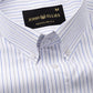 Quoram Blue Pin Stripes Button Down Cotton Shirt - John Ellies