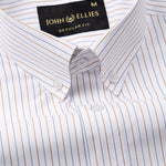 Quoram Brown Pin Stripes Button Down Cotton Shirt - John Ellies