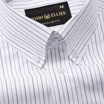 Quoram Grey Pin Stripes Button Down Cotton Shirt - John Ellies