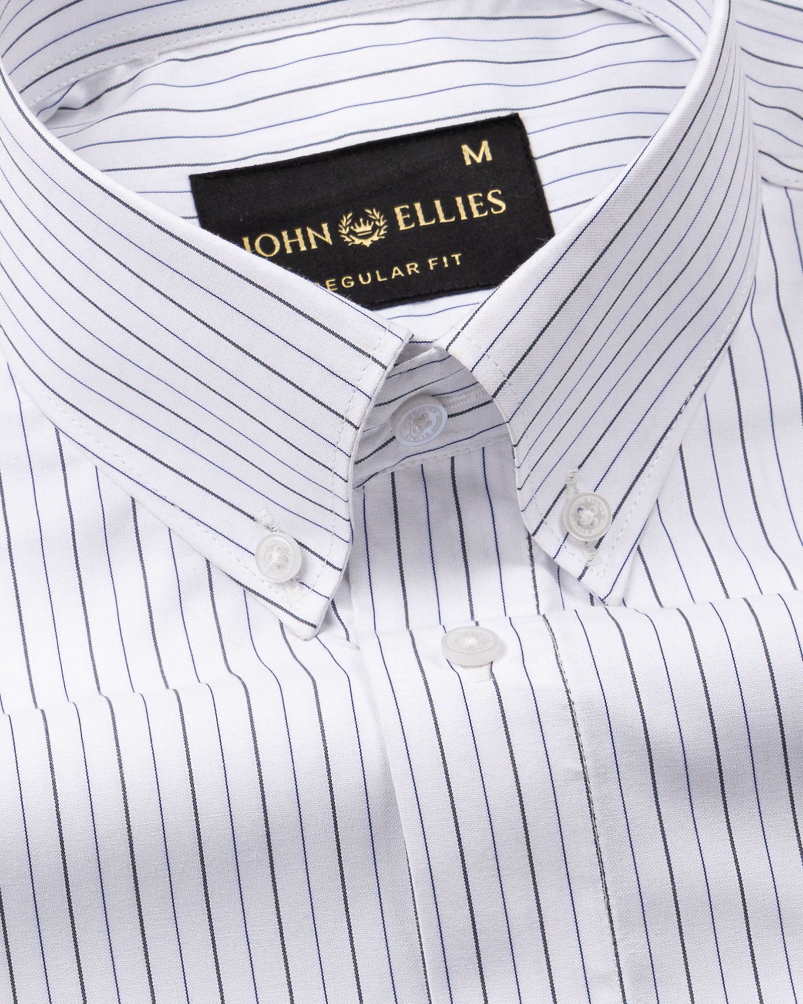 Quoram Grey Pin Stripes Button Down Cotton Shirt - John Ellies