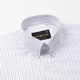 Quoram Grey Pin Stripes Button Down Cotton Shirt - John Ellies