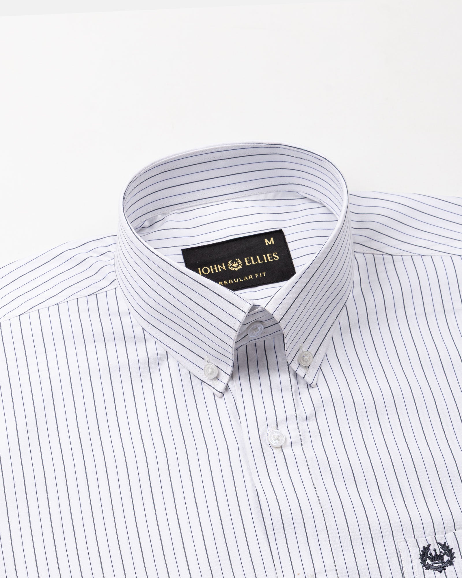 Quoram Grey Pin Stripes Button Down Cotton Shirt - John Ellies