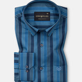 Halerk Blue Stripes Premium Cotton Shirt - John Ellies