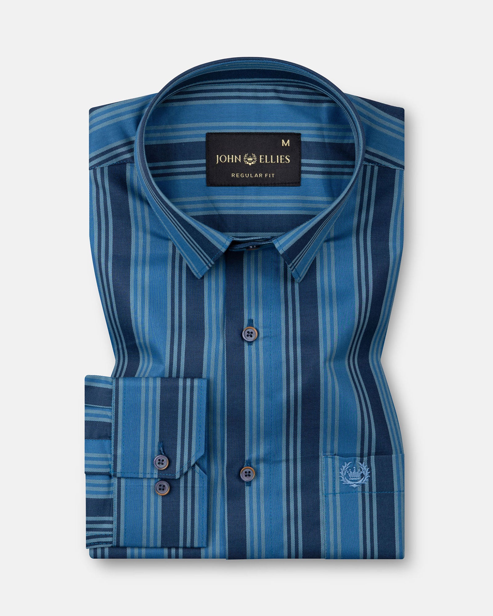 Halerk Blue Stripes Premium Cotton Shirt - John Ellies