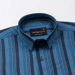 Halerk Blue Stripes Premium Cotton Shirt - John Ellies