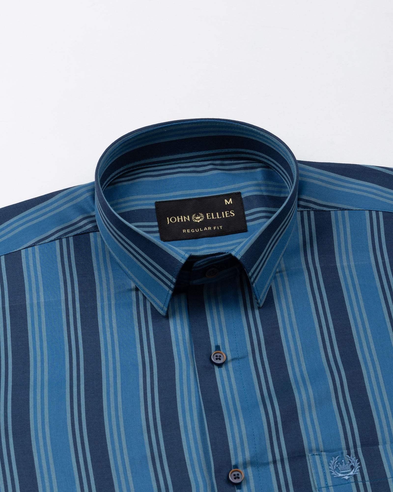 Halerk Blue Stripes Premium Cotton Shirt - John Ellies
