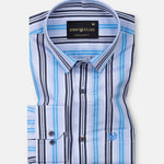 Halerk Sky Blue Stripes Premium Cotton Shirt - John Ellies