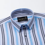 Halerk Sky Blue Stripes Premium Cotton Shirt - John Ellies