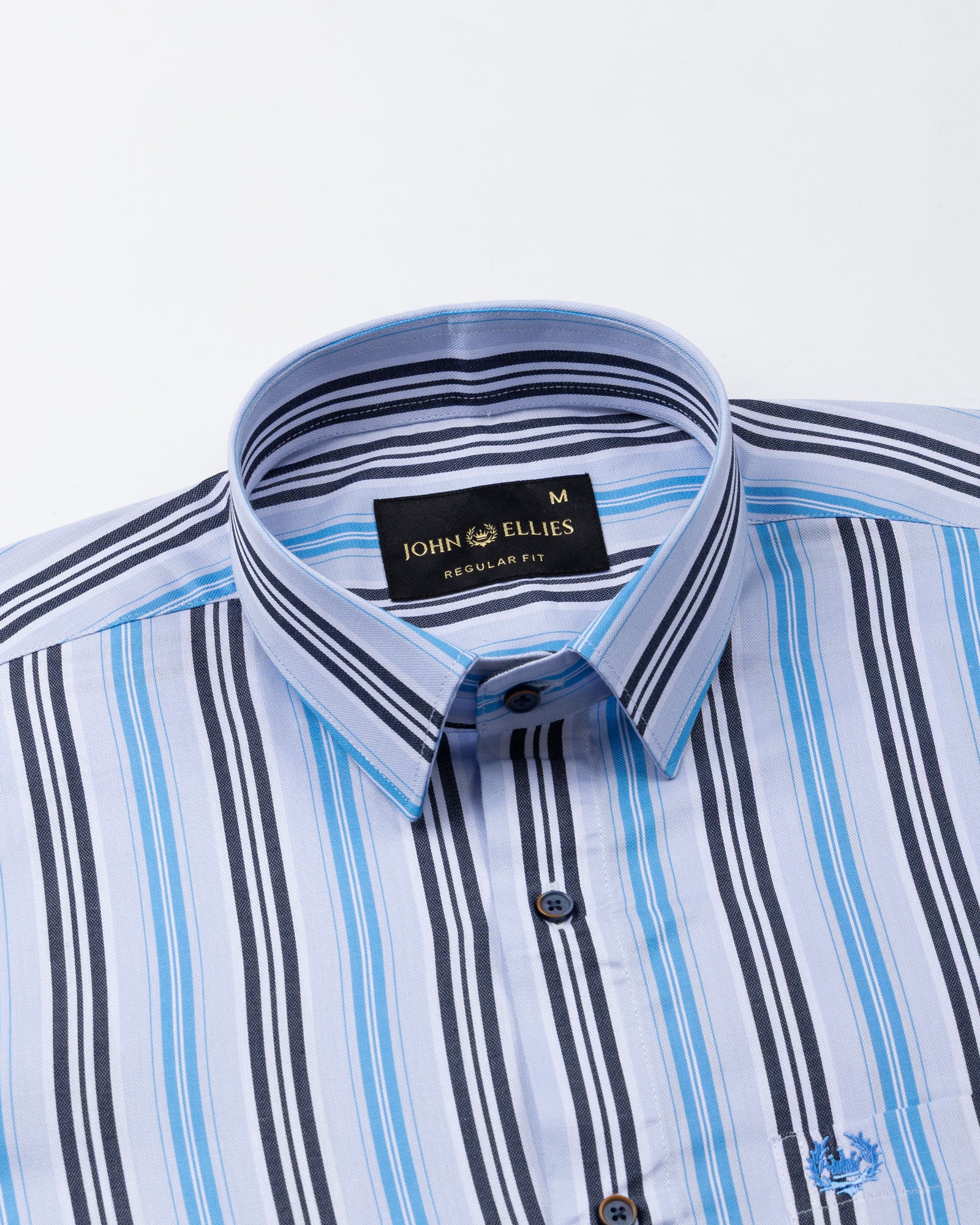 Halerk Sky Blue Stripes Premium Cotton Shirt - John Ellies