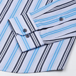 Halerk Sky Blue Stripes Premium Cotton Shirt - John Ellies