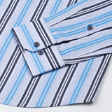 Halerk Sky Blue Stripes Premium Cotton Shirt - John Ellies