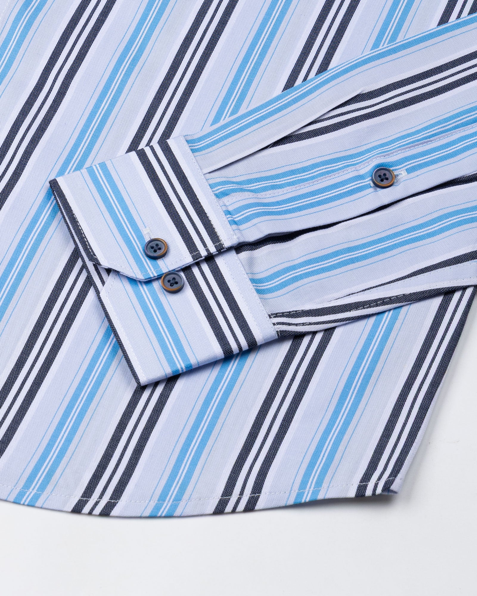 Halerk Sky Blue Stripes Premium Cotton Shirt - John Ellies