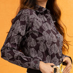 Bloom Dark Purple Design Cotton Women Shirt - John Ellies