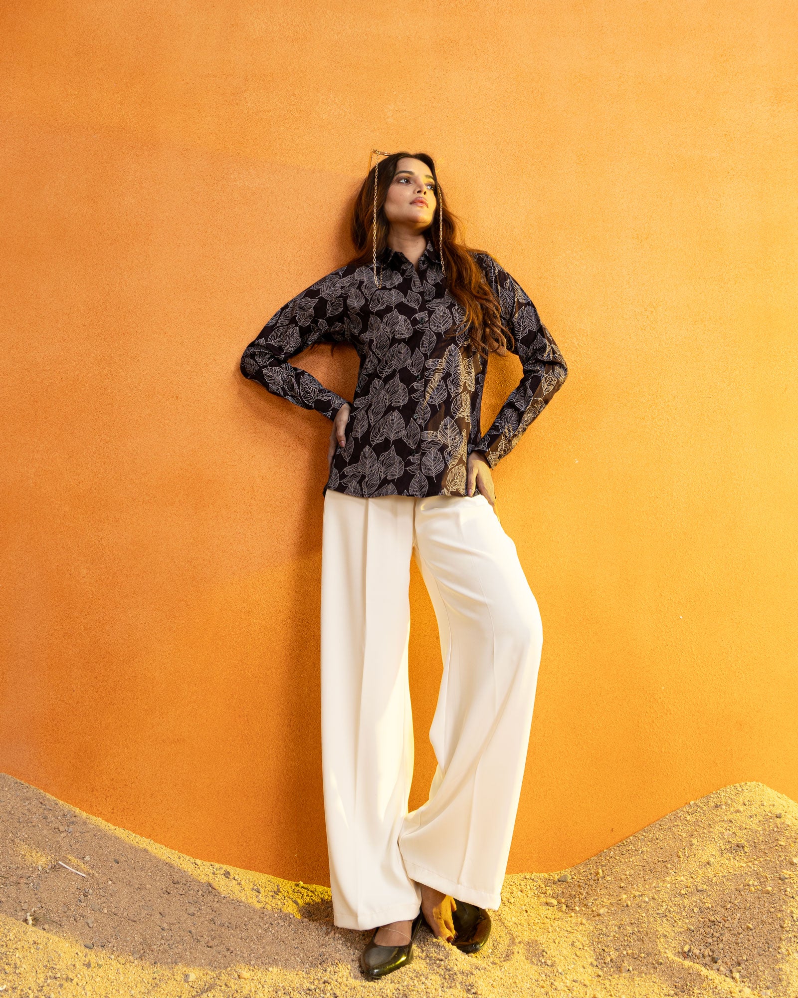 Bloom Dark Purple Design Cotton Women Shirt - John Ellies