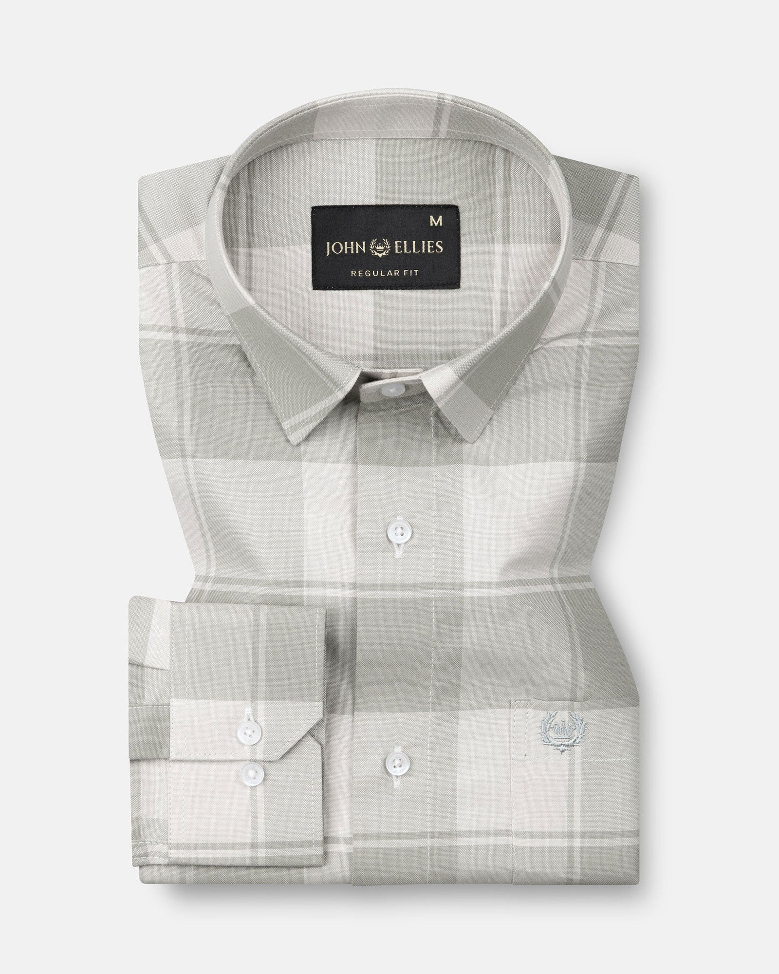 Halerk Olive Check Premium Cotton Shirt - John Ellies