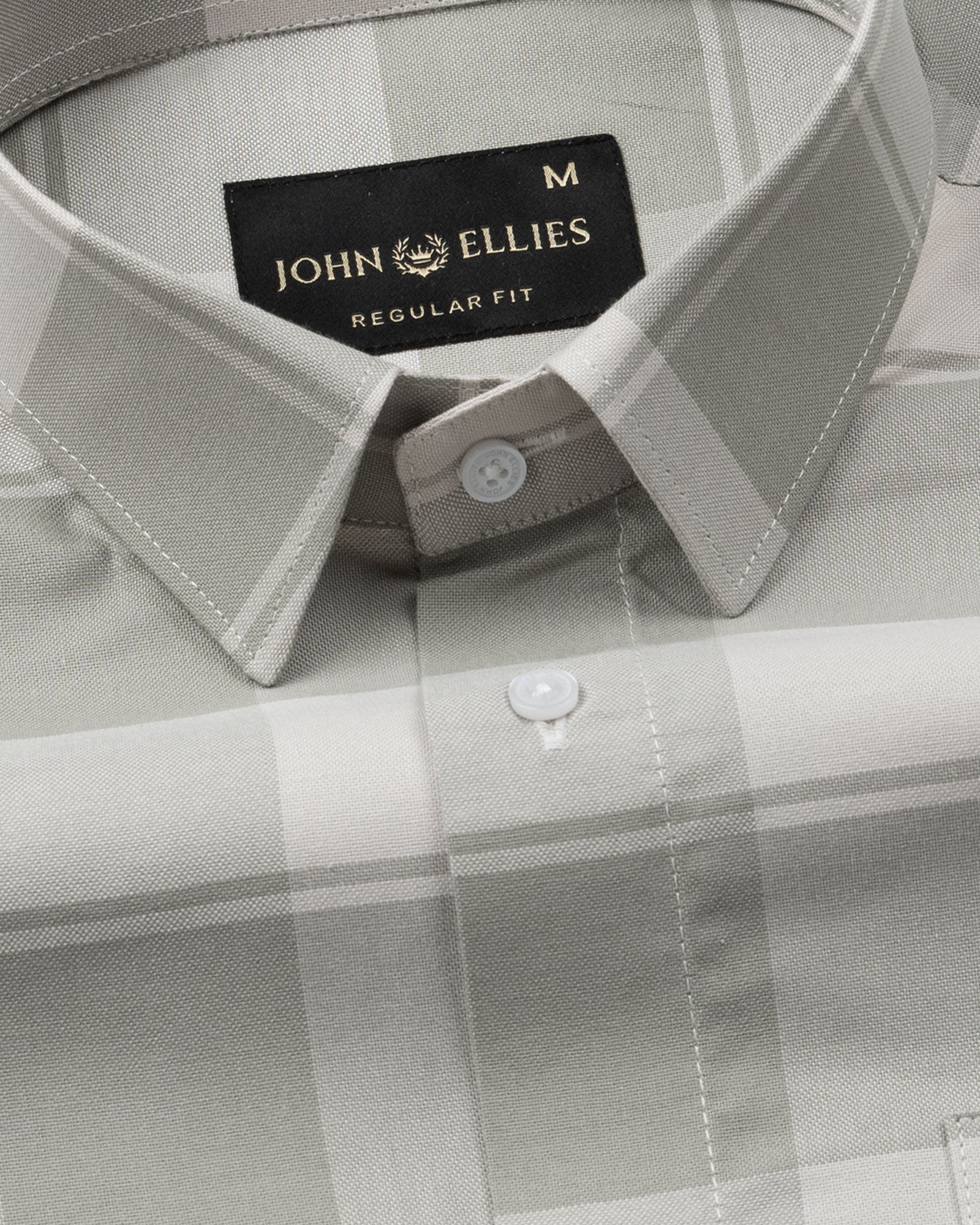 Halerk Olive Check Premium Cotton Shirt - John Ellies