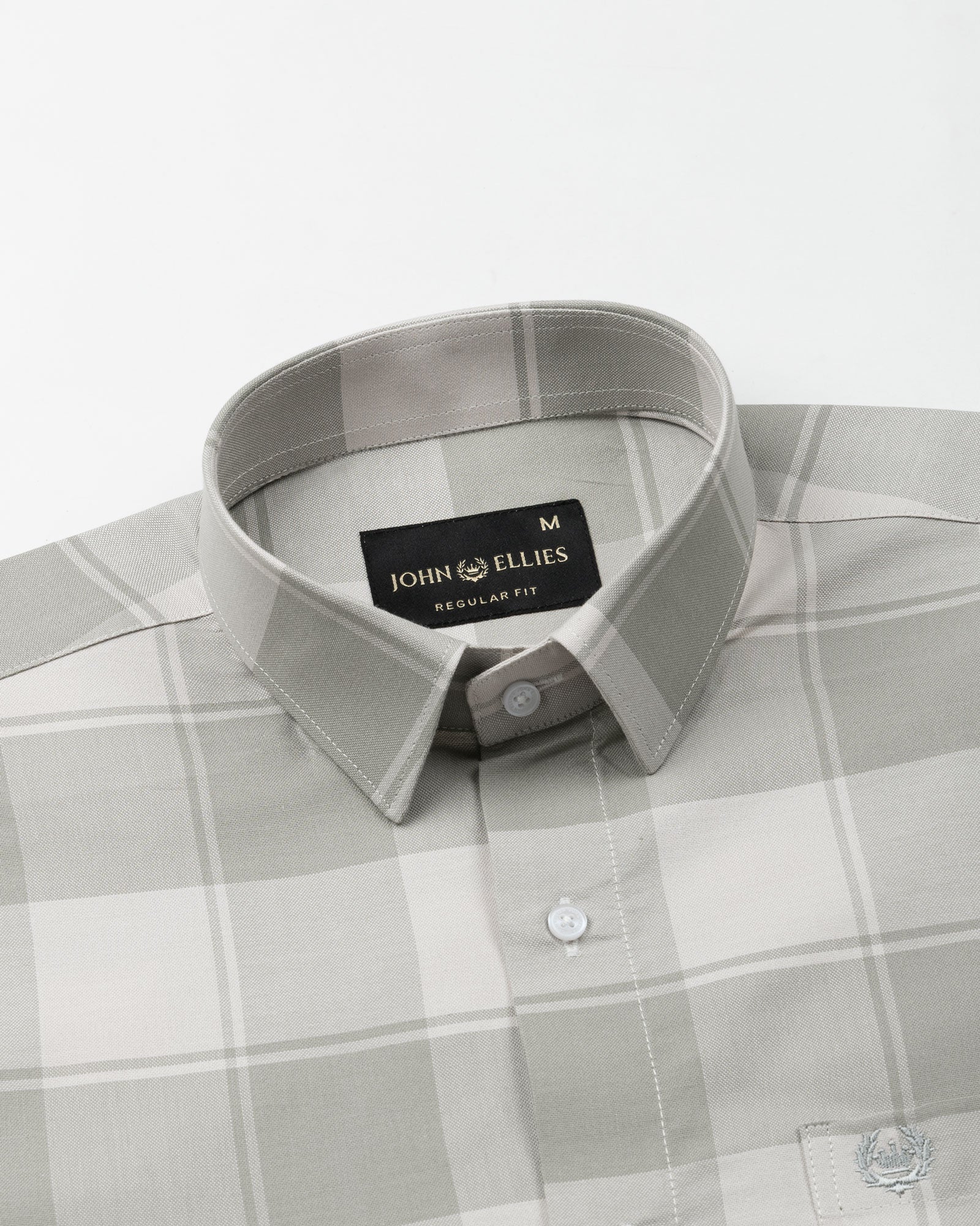 Halerk Olive Check Premium Cotton Shirt - John Ellies