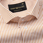 Omrik Brown Stripes Cutaway Cotton Shirt - John Ellies