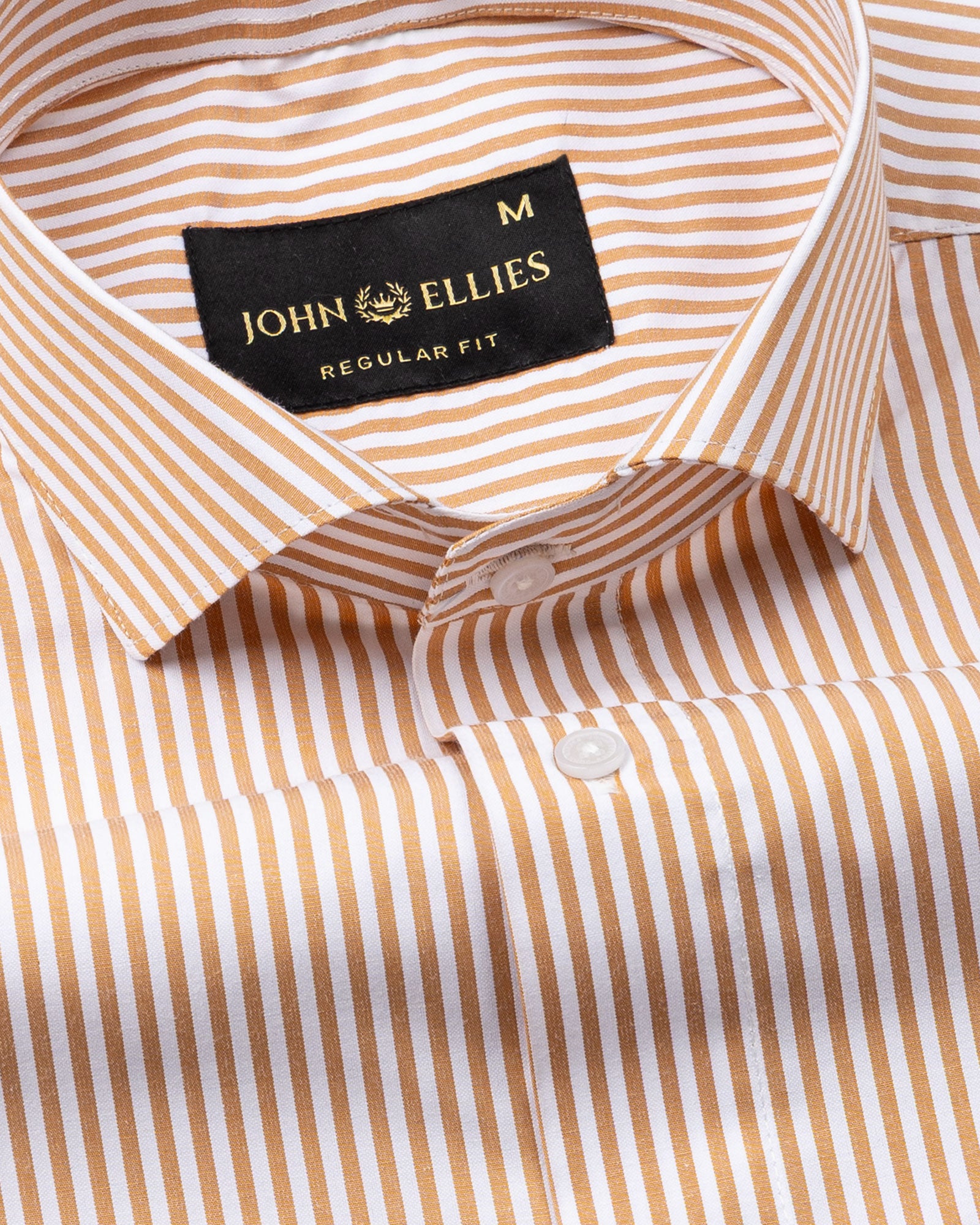 Omrik Brown Stripes Cutaway Cotton Shirt - John Ellies