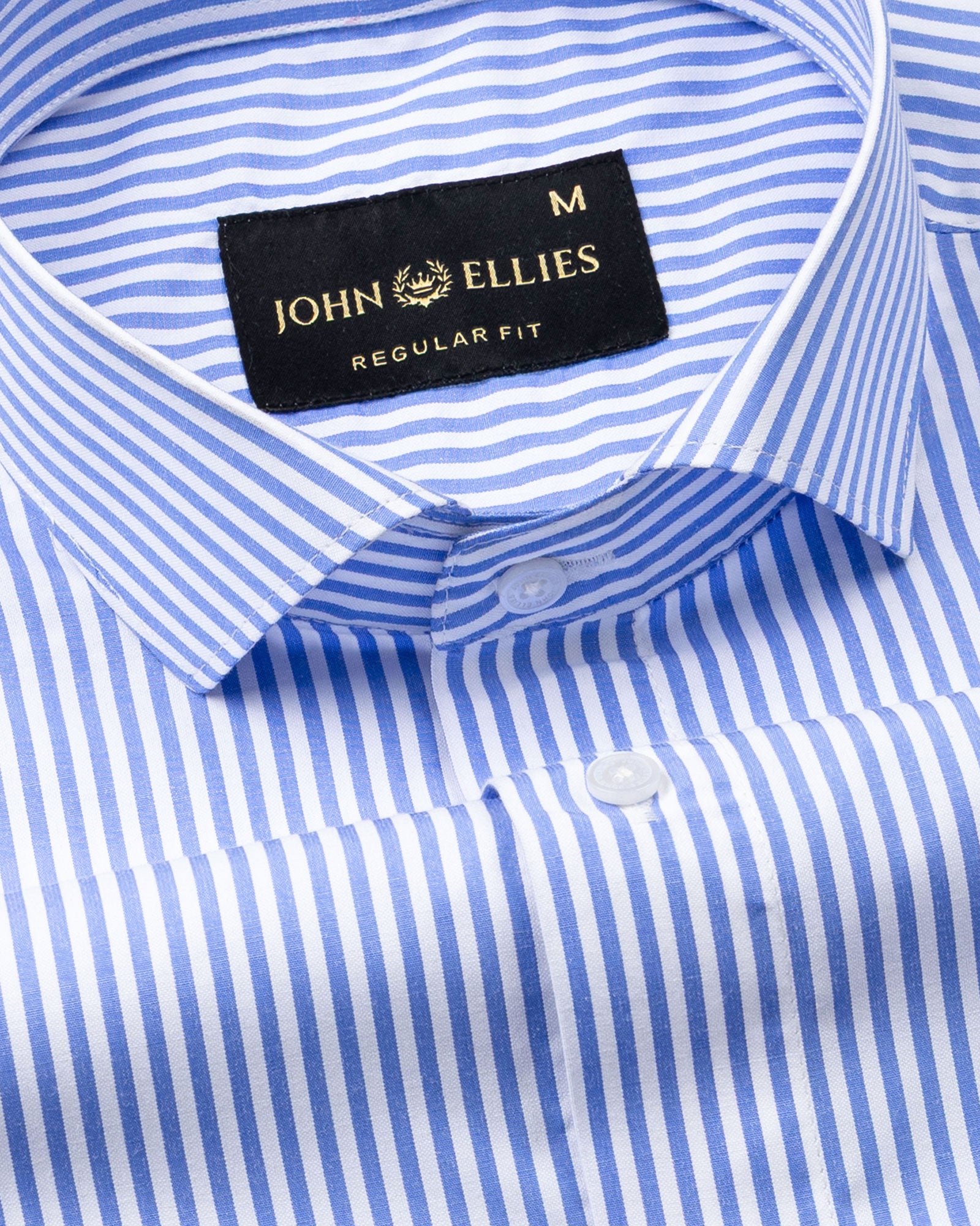 Omrik Blue Stripes Cutaway Cotton Shirt - John Ellies