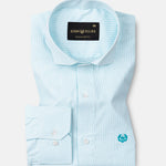Lexicon Cyan Micro Check Cutaway Cotton Shirt - John Ellies