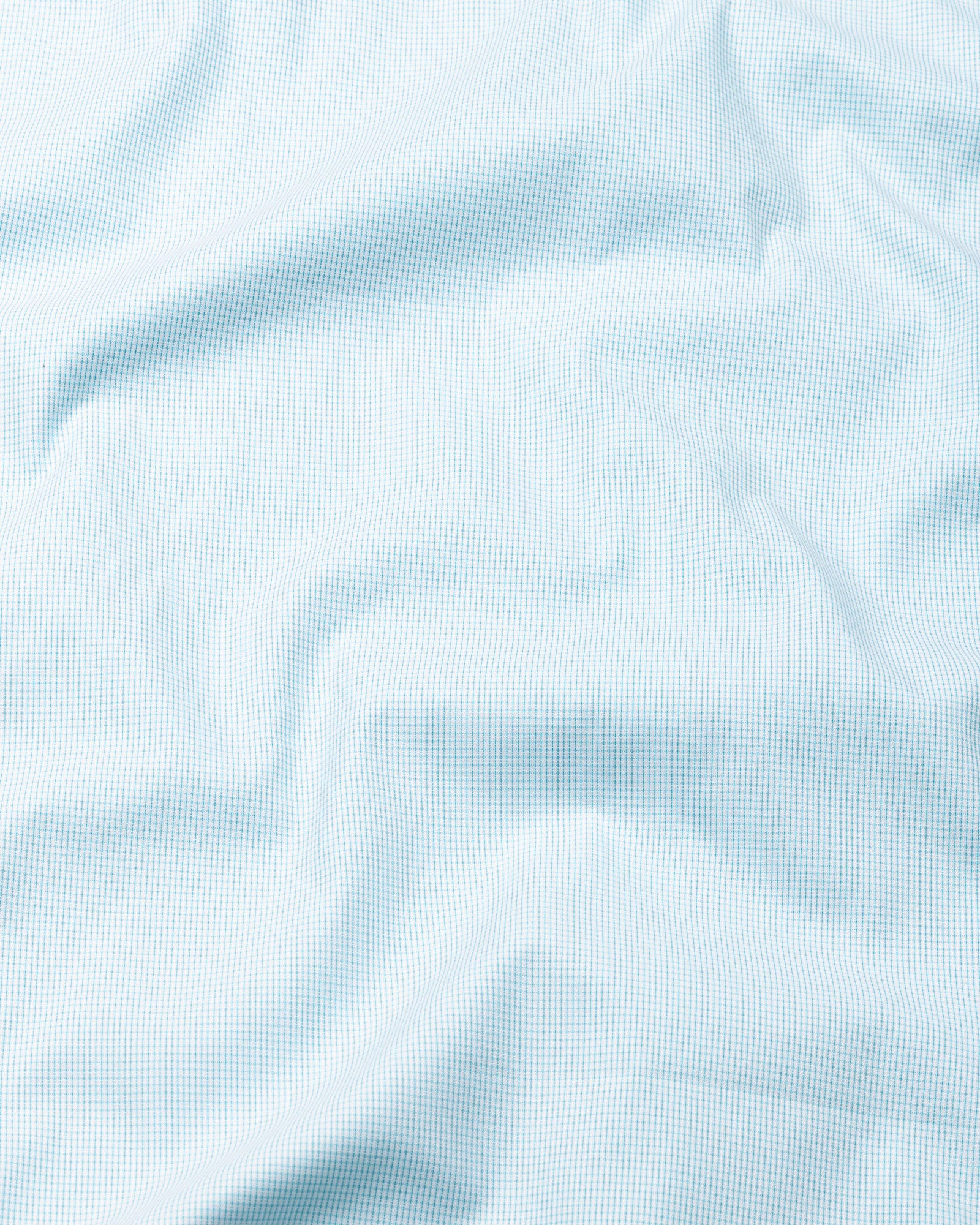 Lexicon Cyan Micro Check Cutaway Cotton Shirt - John Ellies