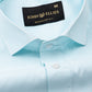 Lexicon Cyan Micro Check Cutaway Cotton Shirt - John Ellies