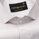 Lexicon Brown Micro Check Cutaway Cotton Shirt - John Ellies