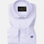 Lexicon Lavender Micro Check Cutaway Cotton Shirt - John Ellies