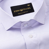 Lexicon Lavender Micro Check Cutaway Cotton Shirt - John Ellies