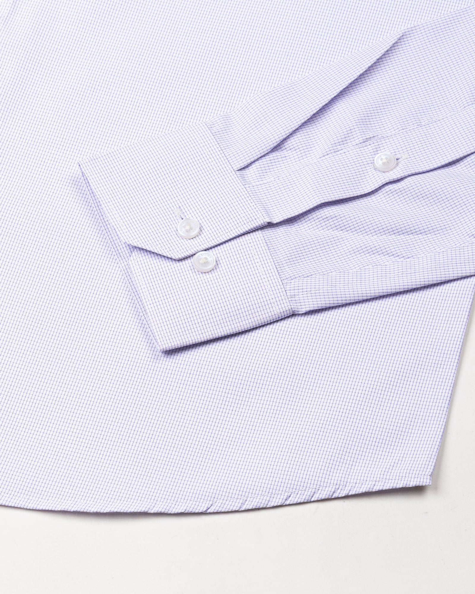 Lexicon Lavender Micro Check Cutaway Cotton Shirt - John Ellies