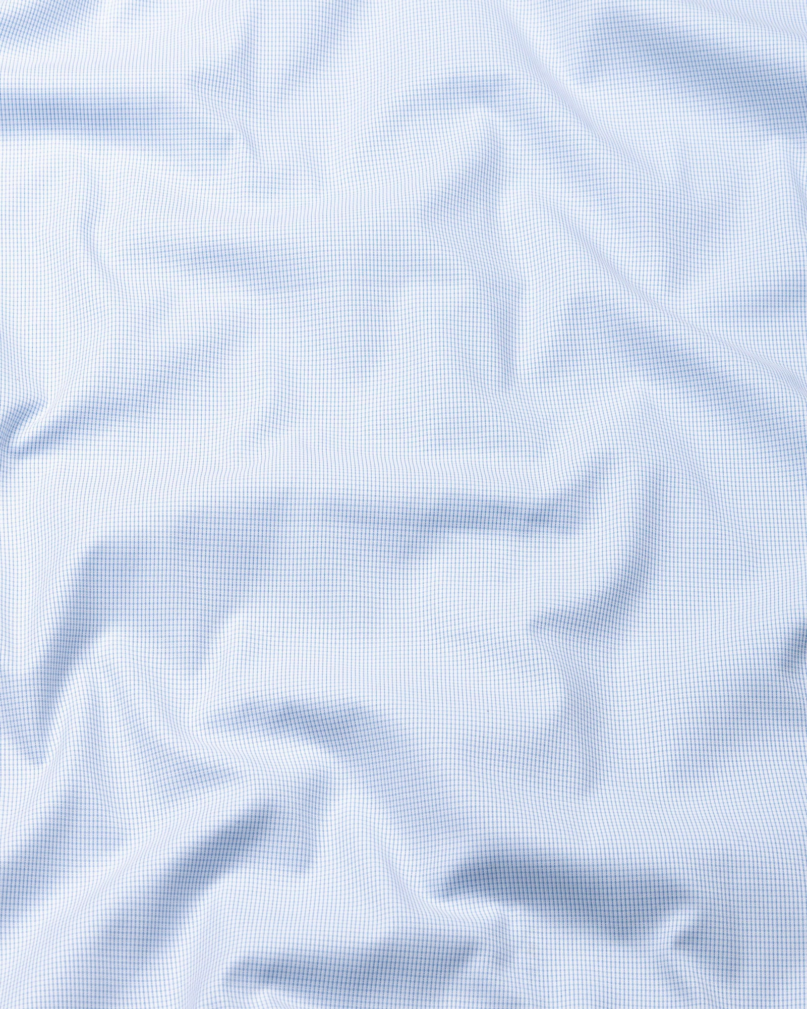 Lexicon Blue Micro Check Cutaway Cotton Shirt - John Ellies